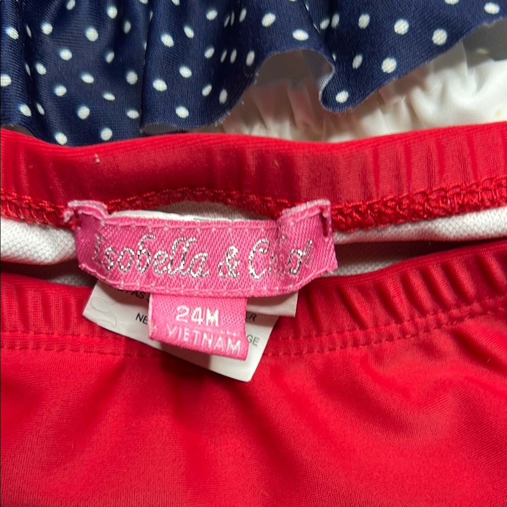 Isobella & Chloe Blue and Red Ruffle Bikini - Picture 6 of 10